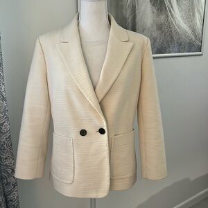 Ivory linen Double breasted Jacket.  Fully Lined.  Never worn